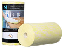 Antibacterial Heavy Duty Premium Wavy Wipes  / Cleaning Cloth Yellow, 300mm x 500mm, 90 Sheets, 80GSM